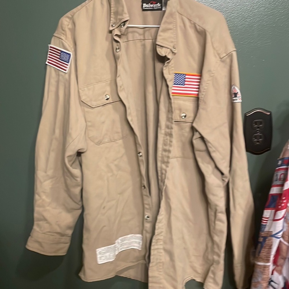 Mens lrg bulwark FR button down